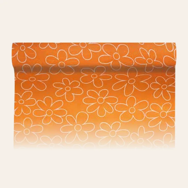 Bobina in TNT fantasia margherita, colore arancio