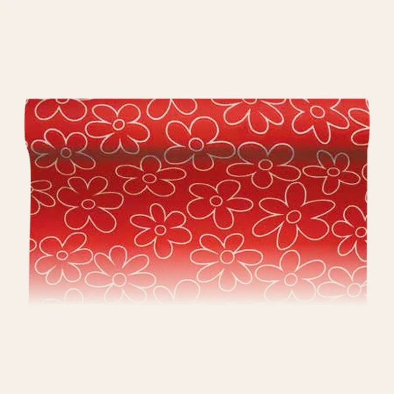 Bobina in TNT fantasia margherita, colore rosso