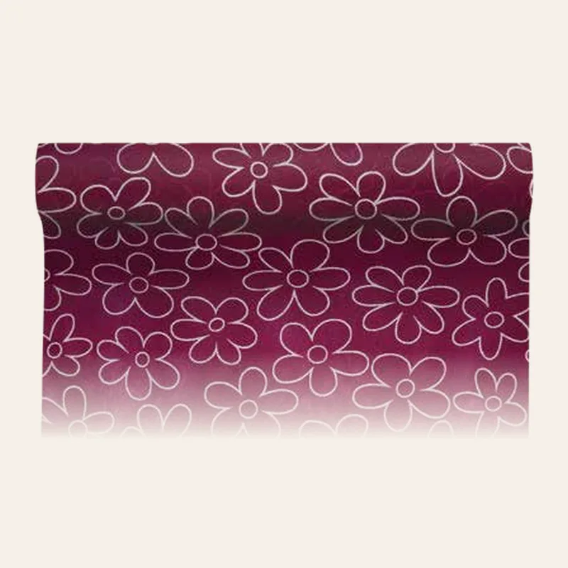 Bobina in TNT fantasia margherita, colore bordeaux