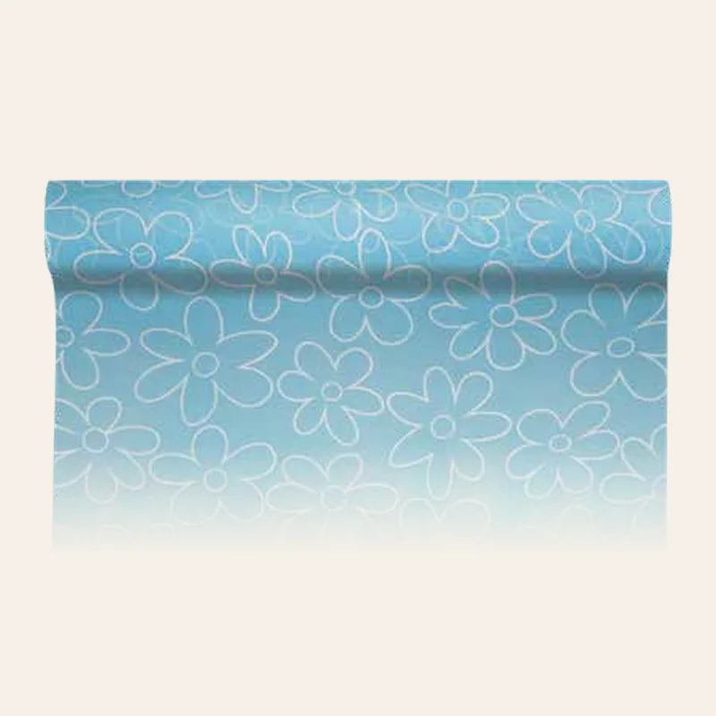 Bobina in TNT fantasia margherita, colore azzurro